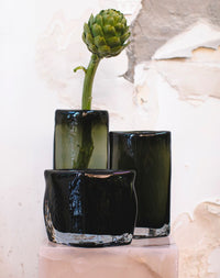 Geometric black vase