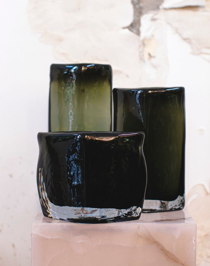 Geometric black vase