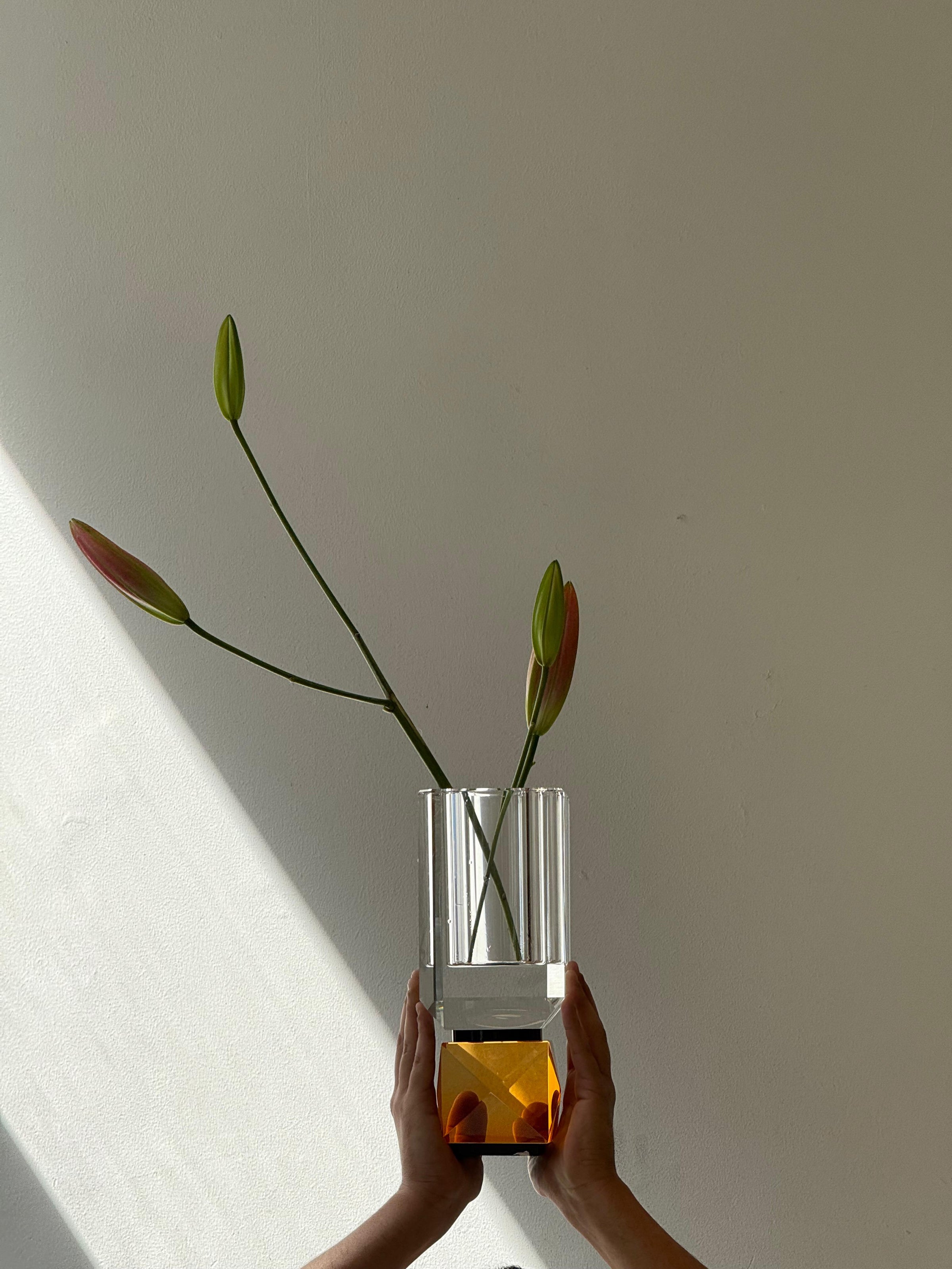 The Amber Cube Vase